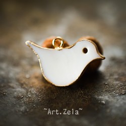 Pendentif oiseau nacre naturelle 25x16.5 mm X1 Pendentif laiton et nacre