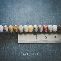 Agates facettées dominante gris 8mm X12 Perles gemmes Agate naturelle