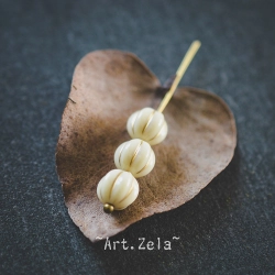 Perles cannelées blanc crème doré 8mm X20 Perles acrylique