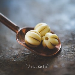 Perles cannelées blanc crème doré 8mm X20 Perles acrylique
