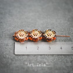 Perles fleurs mordorées 13mm X10 Perles acryliques