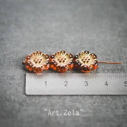 Perles fleurs mordorées 13mm X10 Perles acryliques