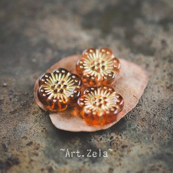 Perles fleurs mordorées 13mm X10 Perles acryliques
