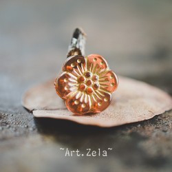 Perles fleurs mordorées 13mm X10 Perles acryliques