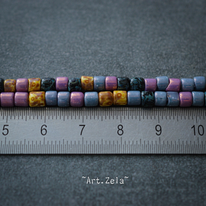 Rocaille multicolore 6/0 (4mm) Mélange de Perles Verre Tchèque Picasso