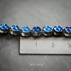 Fleurs hawaïennes bleues 6mm X25 Perles verre tchèque métallisé