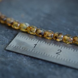 Facettes miel ambré 4mm X40 Perles verre tchèque Tortoise