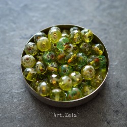 Rondelles mélange bleu vert 7x5mm X20 Perles verre tchèque