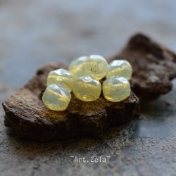 Facettes ton ivoire 4mm X50 Perles verre tchèque lustré