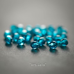 Facettes bleu pétrole 4mm X50 Perles verre tchèque premium