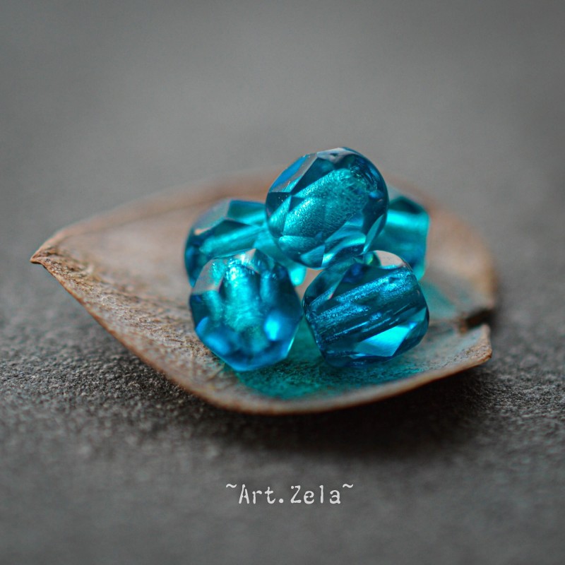 Facettes bleu pétrole 4mm X50 Perles verre tchèque premium