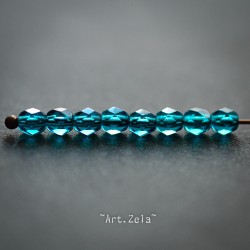 Facettes bleu pétrole 4mm X50 Perles verre tchèque premium