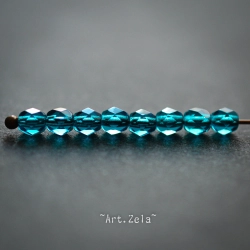 Facettes bleu pétrole 4mm X50 Perles verre tchèque premium