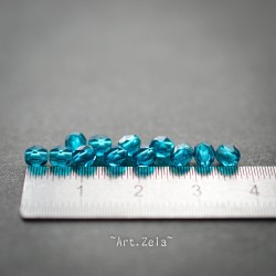 Facettes bleu pétrole 4mm X50 Perles verre tchèque premium