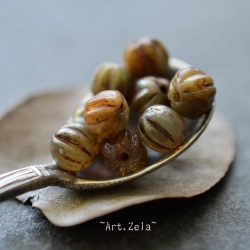 Petites perles melons Picasso 5mm X40 Perles verre tchèque