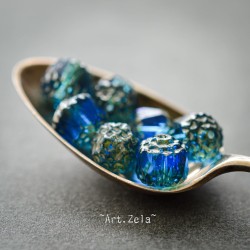 Cathédrales bleu saphir 8mm X6 Perles Verre Tchèque Premium