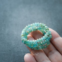 Mini rondelles facettes 5mm X30 Perles Tchèques Mélange Bleu Turquoise