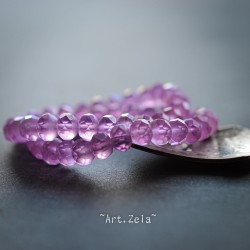 Rondelles lilas AB 8x6mm X10 Perles verre tchèque mat