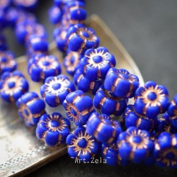 Perles hawaïennes indigo 6mm X20 Perles verre tchèque opaque