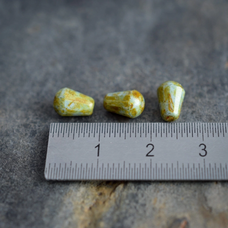 Gouttes Picasso bronze 8mm X20 Perles verre tchèque facetté