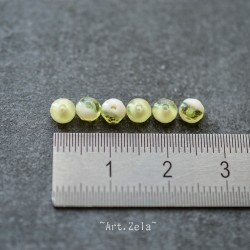 Mini rondelles bicolores 3x2mm X50 Perles verre tchèque beige vert