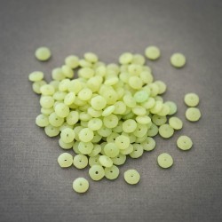 Perles intercalaires vert pâle 5mm X50 Rondelles verre dépoli mat