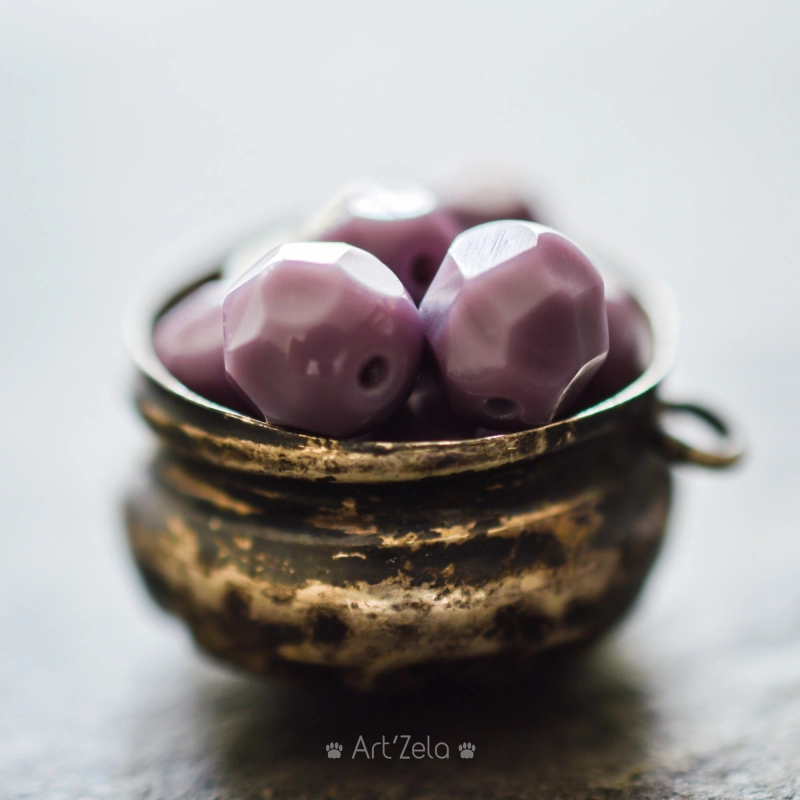 Facettes parme opaque 6mm X20 Perles verre tchèque premium