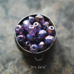 Facettes violet bronze 4mm X40 Petites Perles Verre Tchèque