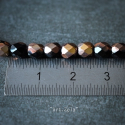 Facettes noir doré 6mm X20 Perles verre tchèque premium