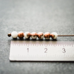 Perles rondes blanc cuivre 4mm X40 Perles de verre tchèque opaque
