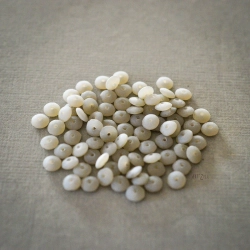 Perles intercalaires gris clair 5mm X50 Rondelles verre dépoli mat