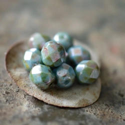 facettes lustrées bleu-gris 6mm X20 Perles verre tchèque brillant