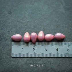 Gouttes rose lustré bronze 9mm X15 Perles verre tchèque