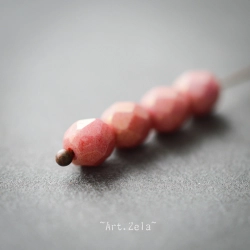 Facettes rose saumon lustré 6mm X28 Perles verre tchèque opaque