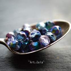 Facettes métallisées multicolores 6mm X20 Perles verre tchèque premium