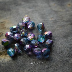 Facettes métallisées multicolores 6mm X20 Perles verre tchèque premium