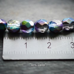 Facettes métallisées multicolores 6mm X20 Perles verre tchèque premium