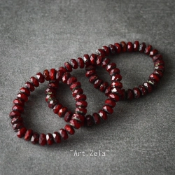 Rondelles rouge rubis 5mm X30 Perles verre tchèque premium Picasso