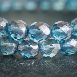 Facettes bleu montana 8mm X10 Perles verre tchèque