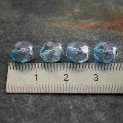 Facettes bleu montana 8mm X10 Perles verre tchèque