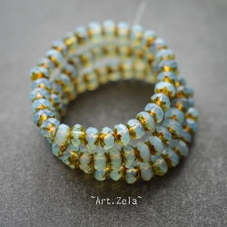 Rondelles bleu mat 5x3mm X30 Perles verre tchèque facetté