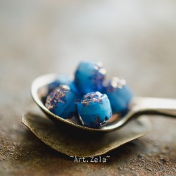 Cathédrales bleu gris 8mm X10 Perles verre tchèque
