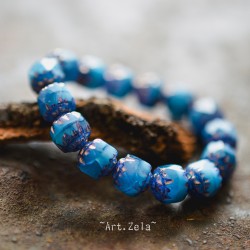 Cathédrales bleu gris 8mm X10 Perles verre tchèque