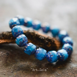 Cathédrales bleu gris 8mm X10 Perles verre tchèque