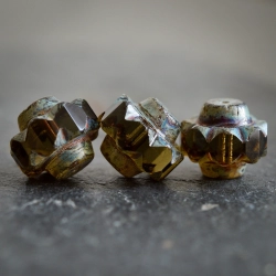 Couronne topaze Picasso 15mm X2 Perles verre tchèque