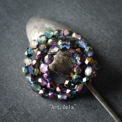 Facettes métallisées multicolores 4mm X40 Perles verre tchèque