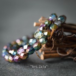 Facettes métallisées multicolores 4mm X40 Perles verre tchèque