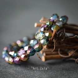 Facettes métallisées multicolores 4mm X40 Perles verre tchèque