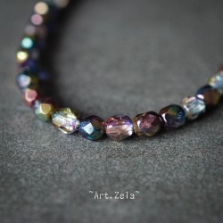 Facettes métallisées multicolores 4mm X40 Perles verre tchèque