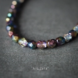 Facettes métallisées multicolores 4mm X40 Perles verre tchèque